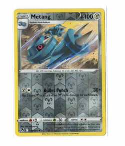 Pokemon TCG Sword & Shield Silver Tempest 118/195 Metang Reverse Holo Uncommon - Image 1