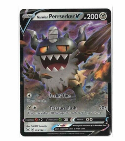 Pokemon Sword & Shield Lost Origin Galarian Perrserker V 129/196 Holo Ultra Rare - Image 1
