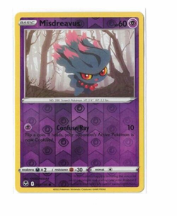 Pokemon TCG Sword & Shield Silver Tempest 063/195 Misdreavus Reverse Holo Common - Image 1