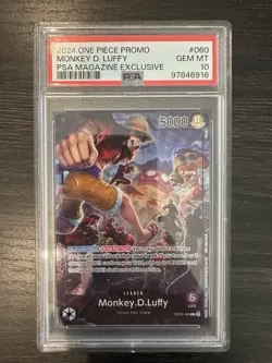 PSA 10 Monkey.D.Luffy (PSA Magazine) OP05-060 One Piece Promotion Cards Foil - Image 1
