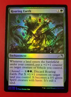 1x Roaring Earth | FOIL | Kamigawa Neon Dynasty | MTG Magic Cards - Image 1