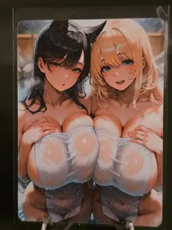 Atago and Bismarck - Azure Lane - double-sided card - WAIFU - ANIME - custom car - Image 1