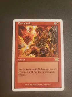 1999 Magic The Gathering Sixth Edition Earthquake #173 HP - Image 1
