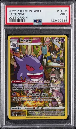 2022 POKEMON SWORD & SHIELD LOST ORIGIN #TG06 FULL ART/GENGAR PSA 9 - Image 1