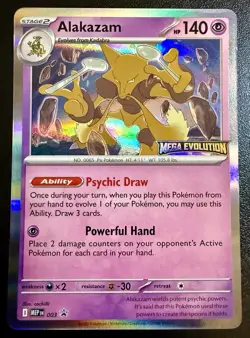 Alakazam 003 Stamped Promo - Pokemon TCG Mega Evolutions - (Pack Fresh) NM+/M - Image 1