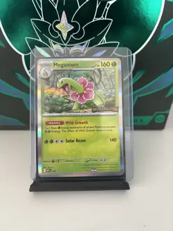 Pokemon TCG Meganium 001 Promo Reverse Holo Rare Mega Evolution Stamped - Image 1