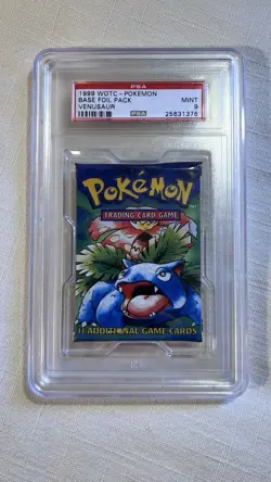 Pokemon 1999 English Base Set Booster Pack PSA 9 Venusuar Art RARE THIN FONT - Image 1
