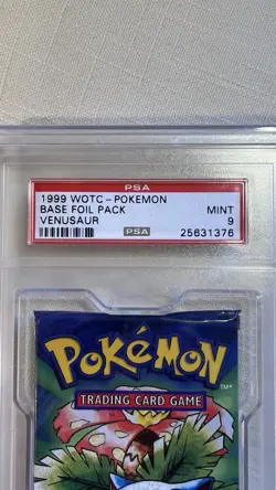 Pokemon 1999 English Base Set Booster Pack PSA 9 Venusuar Art RARE THIN FONT - Image 3