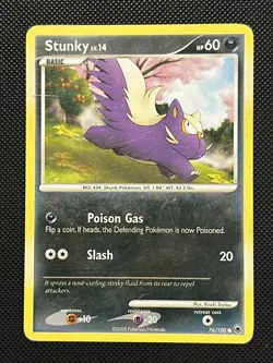 Pokemon D&P Majestic Dawn - Stunky Lv.14 - Non Holo Common - 76/100 - LP - Image 2