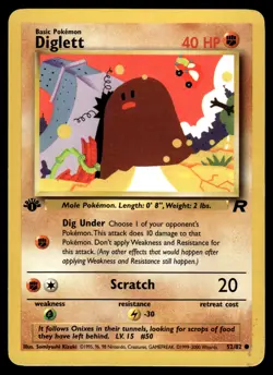 Diglett 52/82 1st Edition Team Rocket Pokemon - Image 1