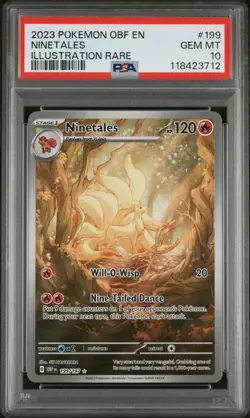 NINETALES PSA 10 POKEMON OBSIDIAN FLAMES ILLUSTRATION RARE #199 2023 - Image 1