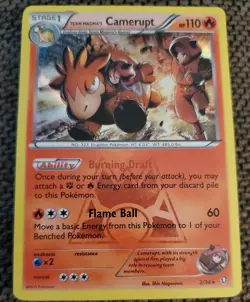 1x Team Magma's Camerupt - 2/34 - Holo Rare NM/LP+ Pokemon XY-- Double C - Image 1