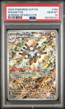 2024 POKEMON SVP EN-SV BLACK STAR PROMO #159 MAGNETON PSA 10 - Image 1