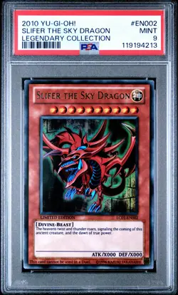 2010 YU-GI-OH! LEGEND COLL #EN002 SLIFER THE SKY DRAGON PSA 9 - Image 1