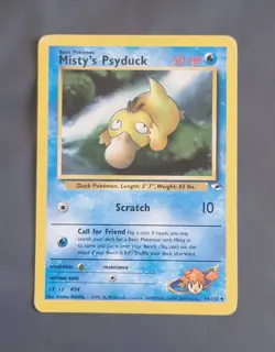 Misty's Psyduck 54/132 Pokemon Card - 2000 Gym Heroes Set MP Condition - Image 1