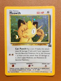 Meowth 10 Game Boy Black Star GB Stamped Promo Rare Holo Pokemon Card LP - Image 1