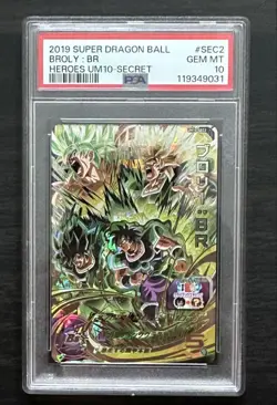 PSA10 UM10-SEC2 Broly BR Dragon Ball Heroes Trading Card PSA10 Graded Edition - Image 1