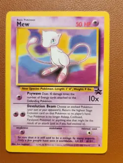 Mew 8 WOTC 1999 Black Star Promo Card NM/LP Condition Pokemon Vintage - Image 1