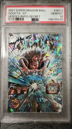 Dragon Ball Heroes Gogeta GT BM10-SEC3 PSA10 Trading Card Authentic - Image 1
