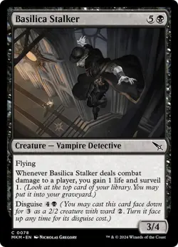 Basilica Stalker 78 MKM MTG Black Common Vampire Detective Flying Surveil EN - Image 1