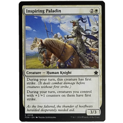 x1 Inspiring Paladin FDN MTG M/NM White Common Creature Human Knight Foundations - Image 1
