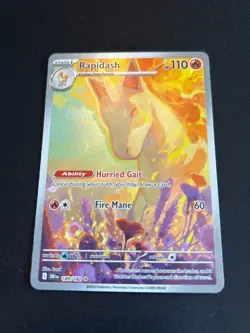 Pokemon TCG Rapidash Destined Rivals Art Rare Card 189/182 NM - Image 1