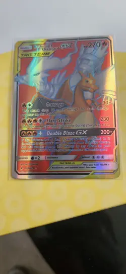 Pokemon TCG Reshiram Charizard GX Full Art Card 194/214 Unbroken Bonds - Image 1