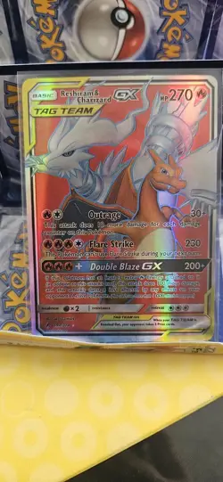 Pokemon TCG Reshiram Charizard GX Full Art Card 194/214 Unbroken Bonds - Image 3