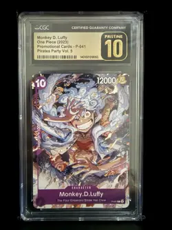 CGC 10 PRISTINE Monkey D. Luffy (041) P-041 One Piece Promotion Cards Regular - Image 1