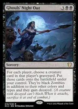 x1 Ghouls' Night Out R MTG Commander Innistrad: Midnight Hunt M/NM, English - Image 1