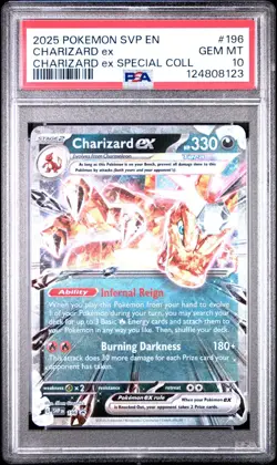 2025 POKEMON SVP EN-SV BLACK STAR PROMO #196 CHARIZARD EX PSA 10 - Image 1