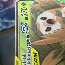 Pokemon TCG Rowlet & Alolan Exeggutor Tag Team GX Unified Minds 1/236 Holo Ultra - Image 5