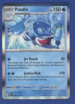 Palafin 062/197 S&V Obsidian Flames Non Holo Rare Prerelease Pokemon TCG 2023 NM - Image 1