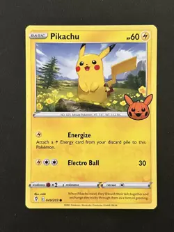 Pikachu 049/203 - SWSH Trick or Trade Halloween Pokemon Card - Image 1