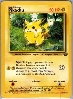 Pikachu 60/64 Non Holo - Jungle WOTC - Pokemon Card - MP - Image 1