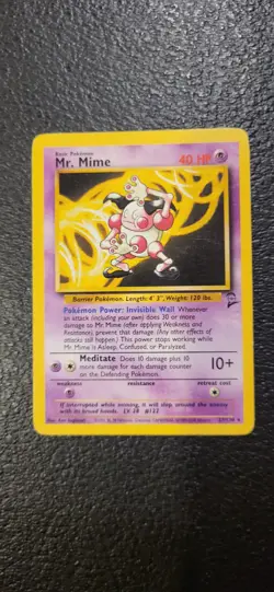 Mr. Mime 27/130 Non Holo Rare Base Set 2 - Pokemon Card WOTC - LP - Image 1