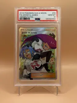 PSA 10 Jessie & James 68/68 Hidden Fates Full Art Holo Pokemon Card GEM MINT - Image 1