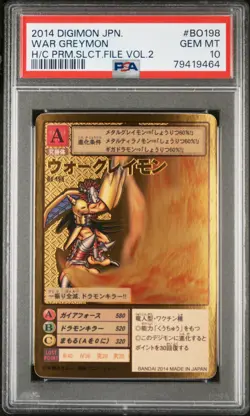 PSA10 Bo-198 War Greymon Gold Etching Old Digimon Card Game - Image 1