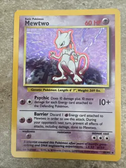 Pokemon TCG Mewtwo Base Set Holo Rare Card 10/102 - Image 1