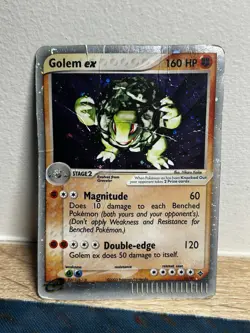 Golem EX 91/97 EX Dragon Holo Ultra Rare E Series Pokemon Card DMG - Image 1