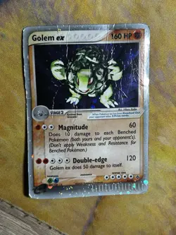 Golem EX 91/97 EX Dragon Holo Ultra Rare E Series Pokemon Card DMG - Image 2