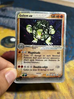 Golem EX 91/97 EX Dragon Holo Ultra Rare E Series Pokemon Card DMG - Image 3