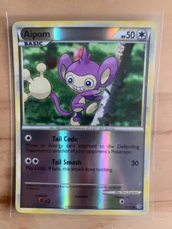 Pokemon TCG Cards Aipom 43/95 HGSS Unleashed Reverse Holo - Image 1