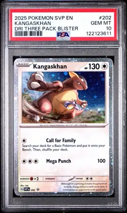 Pokemon Destined Rivals Kangaskhan Black Star Promo Cosmos Holo 202 PSA 10 Pop 6 - Image 1