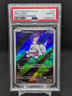 Greavard 214/198 PSA 10 Pokemon Scarlet & Violet Base 2023 Illustration Rare - Image 1