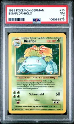 1999 Pokemon German Base Set Bisaflor Venusaur Holo #15 PSA 7 NM - Image 1