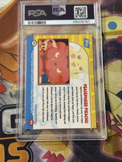 1999 Topps Pokemon Movie Edition PEACEMAKER PIKACHU #46 Blue Label PSA 7 - Image 2