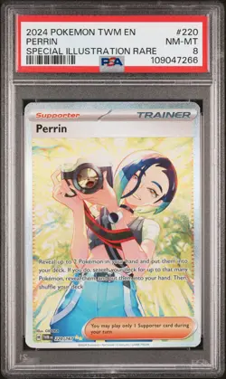 2024 POKEMON TWM EN-TWILIGHT MASQUERADE SPECIAL ILLUSTRATION RARE PERRIN PSA 8 - Image 1