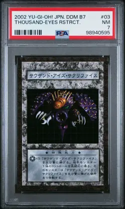 2002 YU-GI-OH! JPN DUNGEON DICE MONSTERS BOOSTER 7 THOUSAND-EYES RESTRICT PSA 7 - Image 1