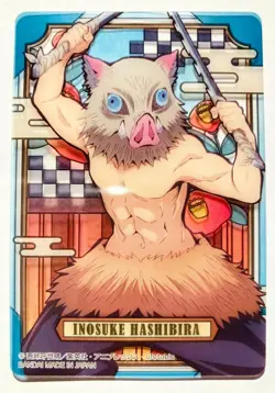 Inosuke Demon Slayer Stained glass card Kimetsu Vrey Rare From Japan BANDAI F/S - Image 1